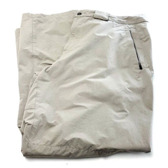 Columbia Titanium Omni-Dry Nylon Snowboard Pants Tan Flat‎ Front 42/31 High Ris - Picture 1 of 7